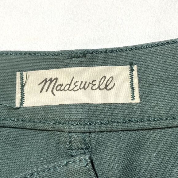 Madewell NWOT 90’s Straight High Rise Cargo Style pockets moss green 28 - Picture 6 of 9